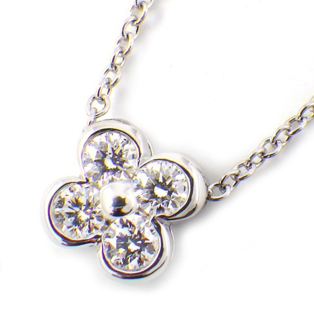 Tiffany Necklace Bezel Set Flower Diamond Platinum